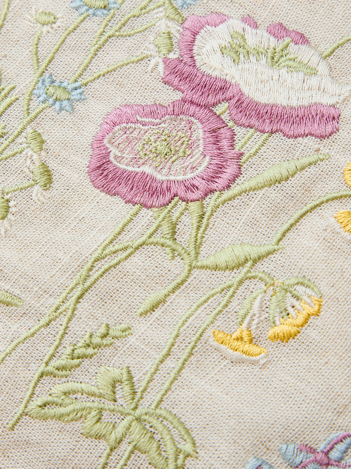 Çiçek Nakışlı Pamuk Keten Kolsuz Elbise