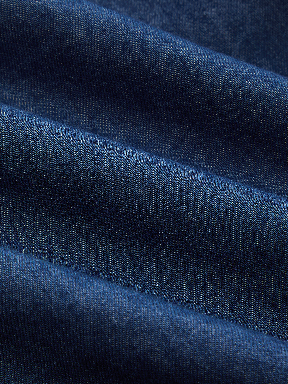 Kare Yaka Büzgülü Dikiş Detaylı Denim Maxi Elbise
