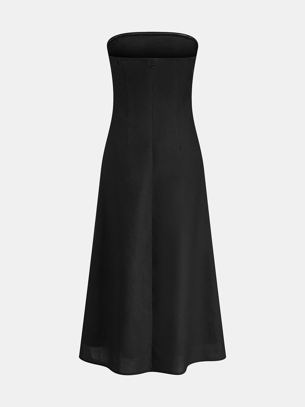 Straplez Çiçek Desenli Maxi Elbise
